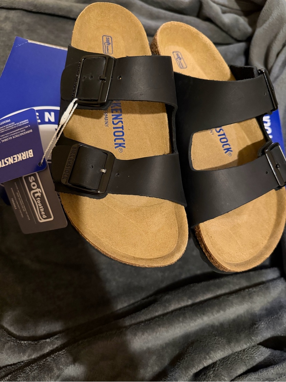Birkenstock Arizona Adjustable Black Leather Sandals